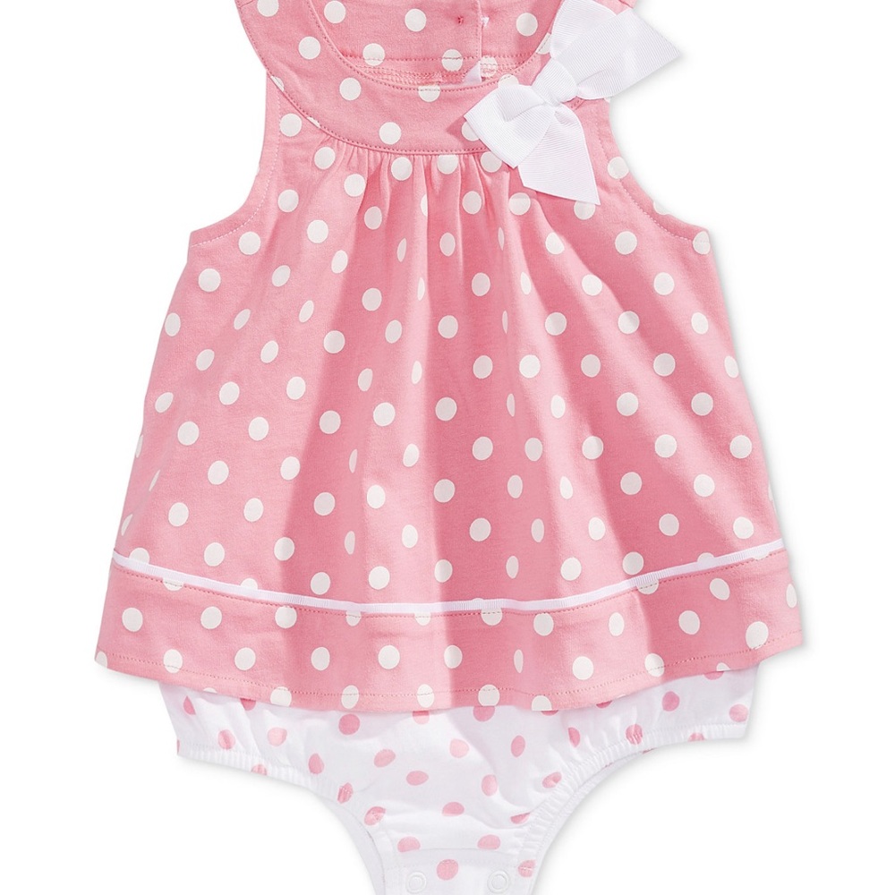 Baby Girls Dotted Cotton Sunsuit